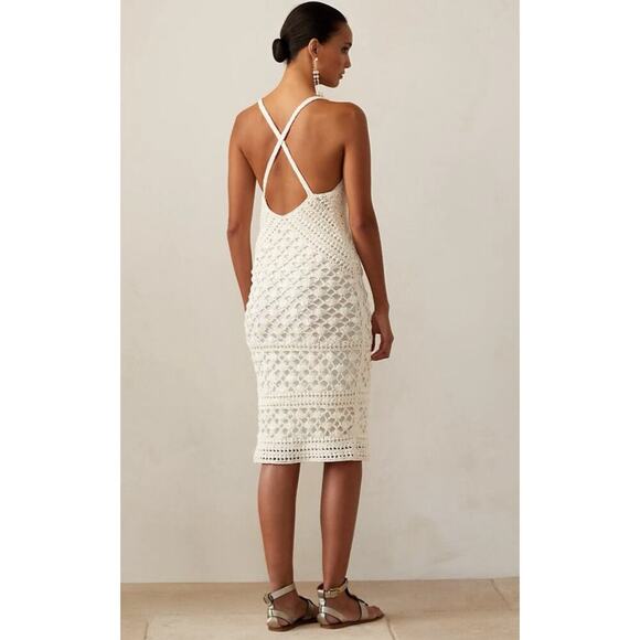 Ralph Lauren Collection Hand Crochet Sleeveless V-Neck Sweater Dress Silk Knit S - Picture 4 of 15